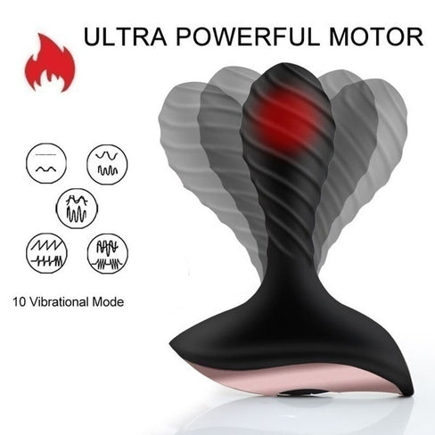 10 Vibration Modes Prostate Massager Rotating Vibrator Silicone Soft Male Anal Plug Adult Sex Toys For Men Stimulator