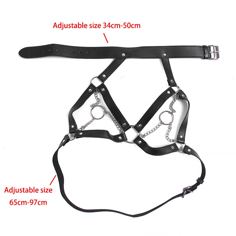 2022 New BDSM Fetish Bondage Collar Body Harness Sex Toys Adult Products For Couples Sex Bondage Belt Chain Slave Breasts Woman