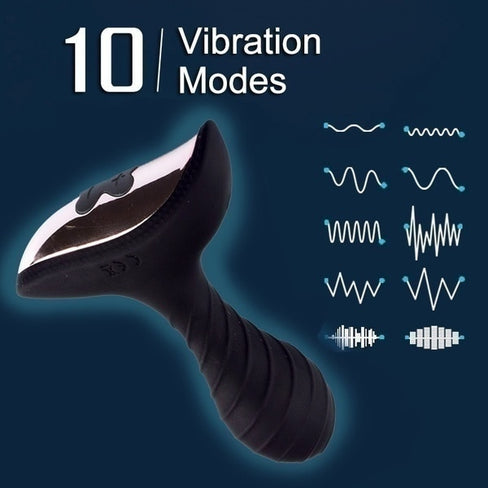 10 Vibration Modes Prostate Massager Rotating Vibrator Silicone Soft Male Anal Plug Adult Sex Toys For Men Stimulator