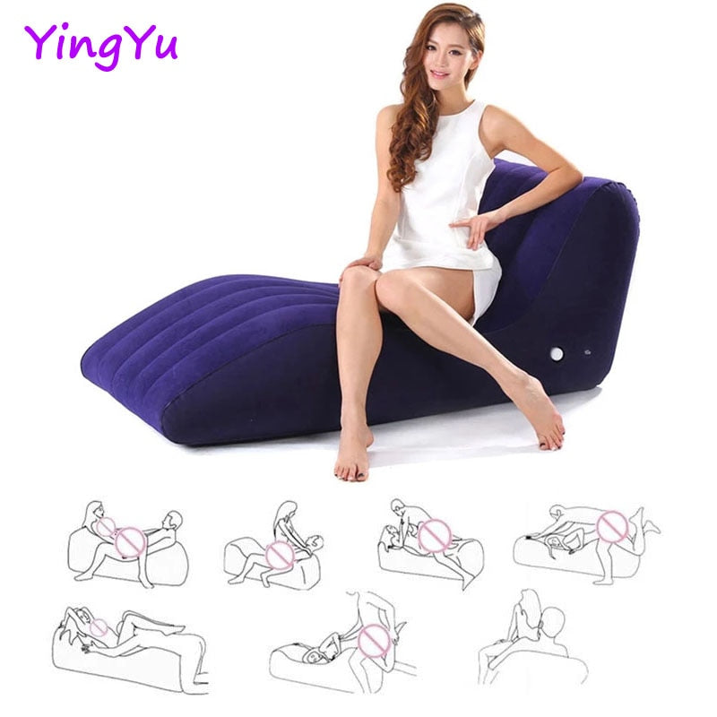 Sex Sofa S Shape Inflatable Pillow Chair Furniture Sex Toys For Couples Adults Games Bdsm Cushion Position Love Lounge