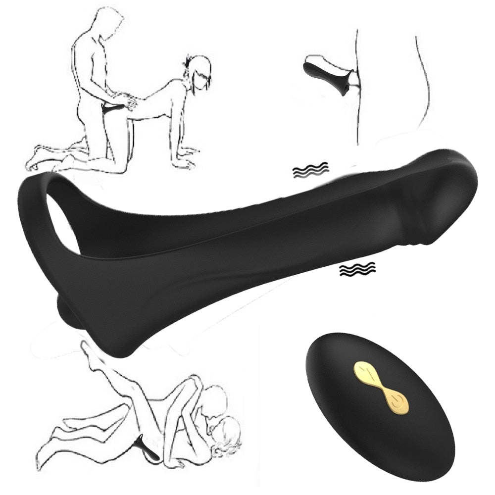 Wireless Double Penetration Remote Control Strap On Vibrators For Men Strap On Anal Butt Plug Dildo Adult Sex Toys For Couples