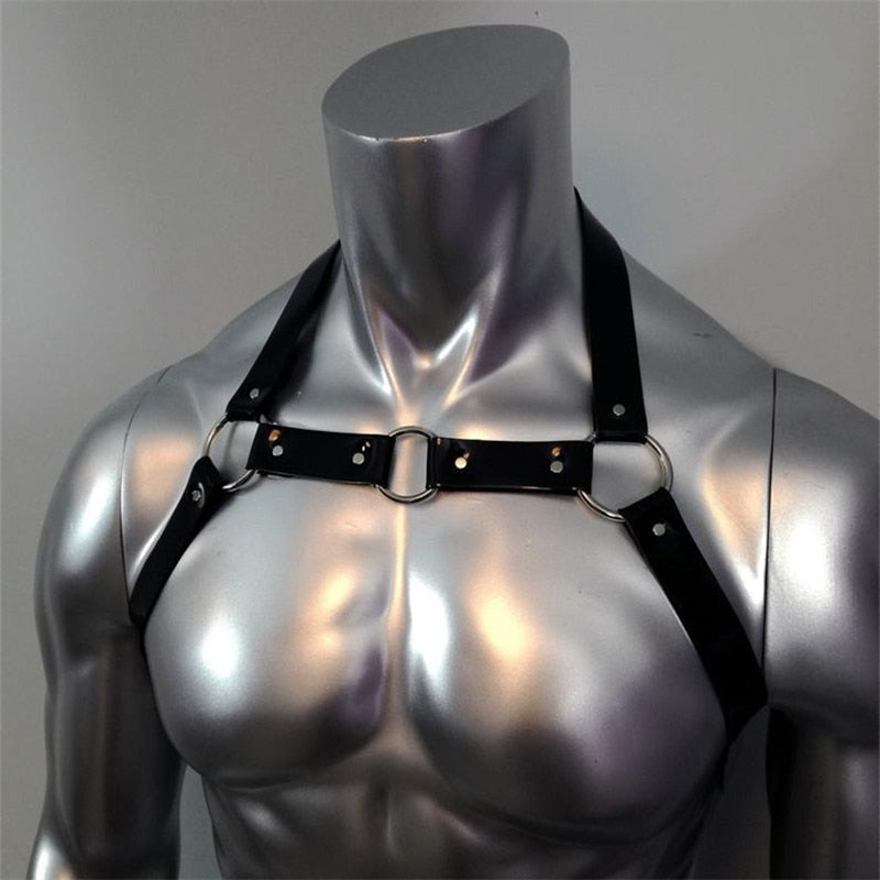 Fetish Men Sexual Chest Leather Harness Belts Adjustable BDSM Gay Body Bondage Harness Strap Rave Gay Clothing for Adult Sex