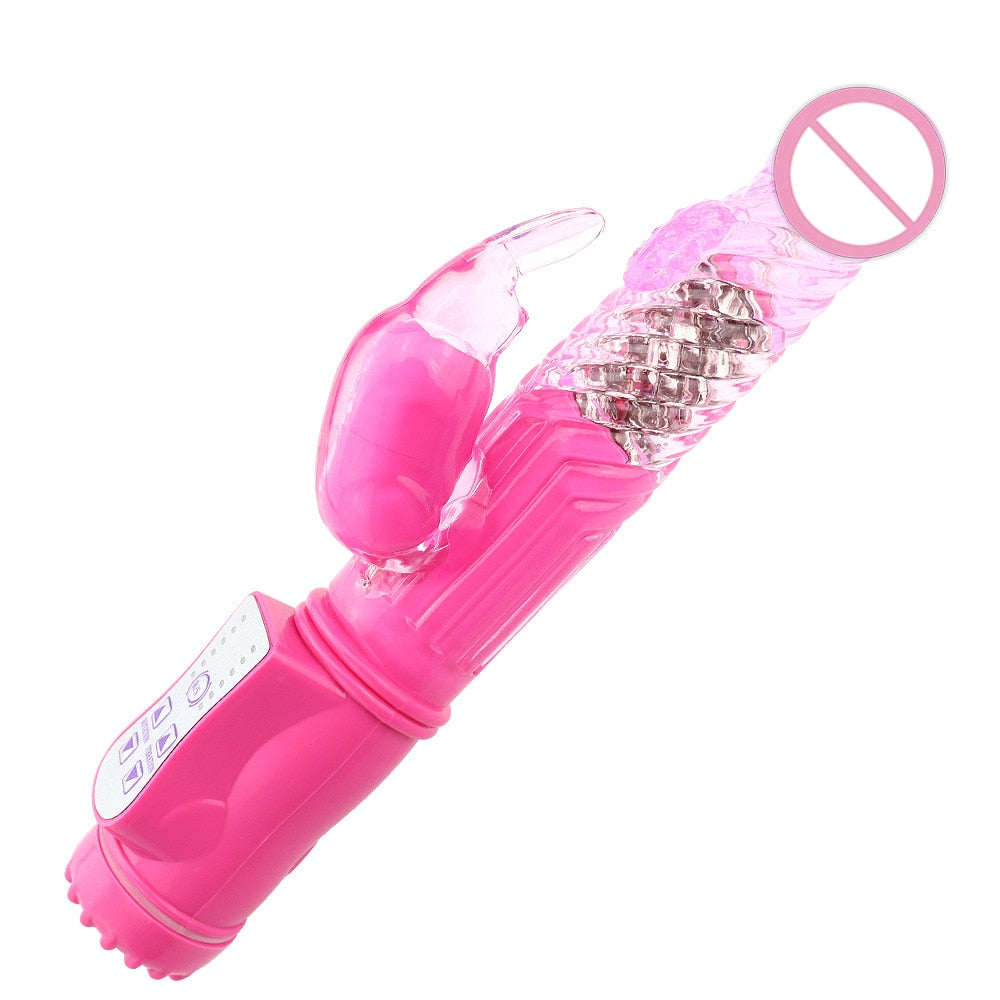 Dildo Rabbit Vibrator Rotation Vibration Clitoris Stimulation G-spot Massager Sex Toys for Women Masturbation Double Vibrator