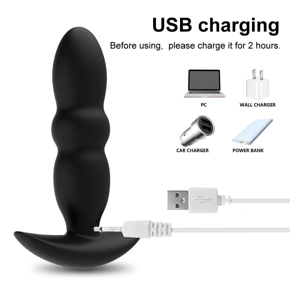 Butt Plug Telescopic Dildo Vibrator Anal Sex Toys for Men Remote Control Prostate Massager Male Masturbator Vagina Stimulator 18