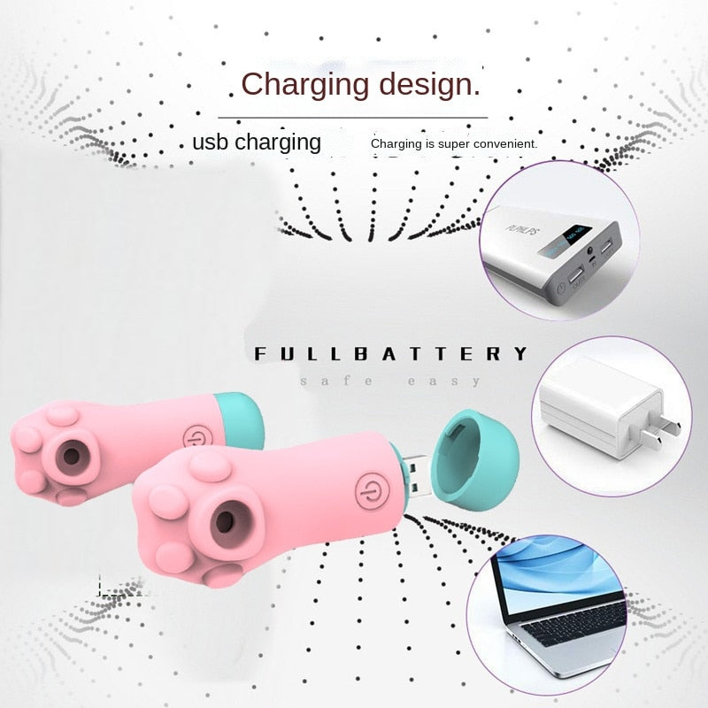 Small Cat Paw Suck Vibrators USB Plug Charge Vibrator New Creative Massager Aldult Sex Toys Masturbator for Women Couple Shop