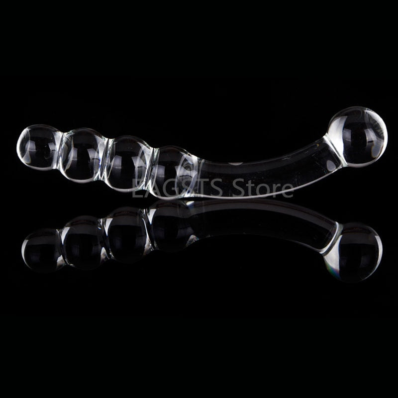 Pyrex Glass Dildo Fake Penis Crystal Anal Beads Butt Plug Prostate Massager G Spot Female Masturbation Toys