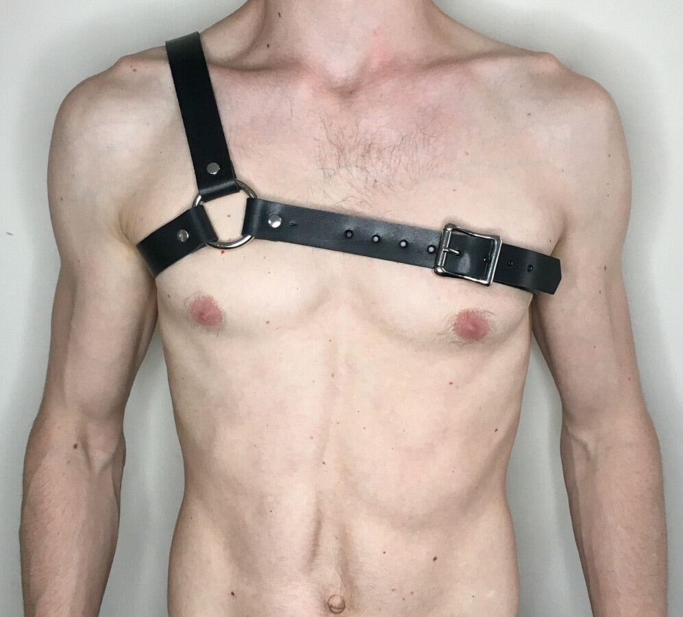 Fetish Men Sexual Chest Leather Harness Belts Adjustable BDSM Gay Body Bondage Harness Strap Rave Gay Clothing for Adult Sex