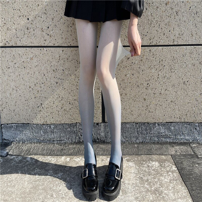 Slim Sexy Women Candy Color Gradient Leggings Pantyhose Cute Velvet Lingerie Ladies Thigh High Kawaii Girls Stockings